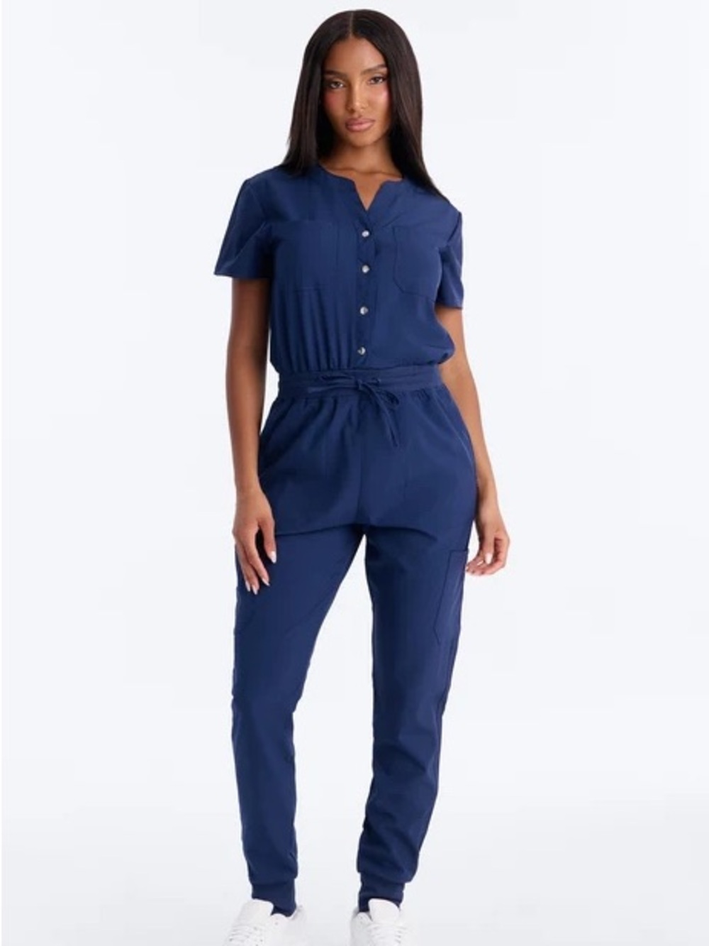 Snap Close Navy Blue Scrub Uniform Jogger Jumpsuit NEW 🏷️